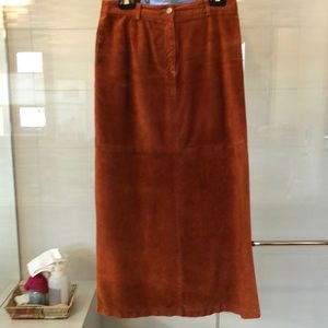 Machine washable suede skirt, rust color, lined, Element brand, size8.